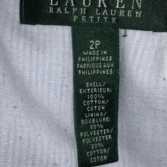 Lauren Ralph Lauren linen blend pinstripe mini skirt Sz 2P flared boho preppy - Picture 3 of 3